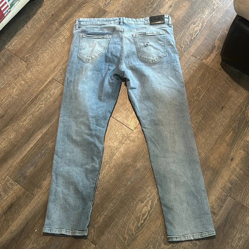 CHAPS Jeans Men Slim Straight Fit Jeans Size‎ 36 X 30 Light Wash